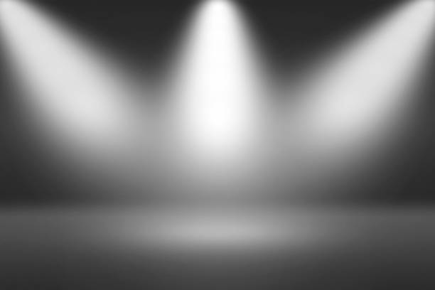 istock Product Showscase Spotlight on Black Background - Crisp and Clear Infinite Horizon Dark Floor 671124440