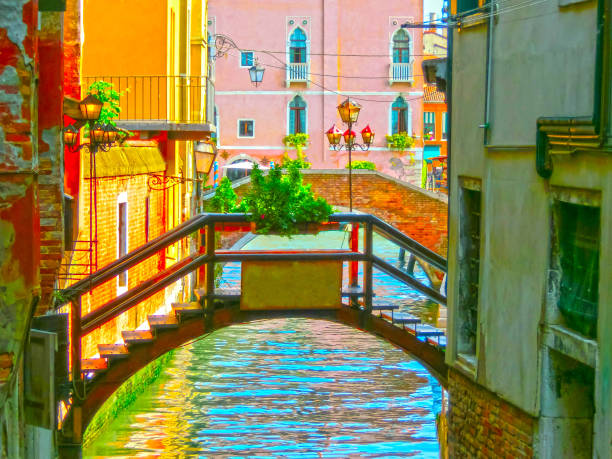 The classical picture of the venetian canal with bridge