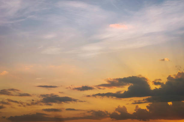 istock Twilight evening with colorful vivid cloud in the blue sky after sunset 671156308