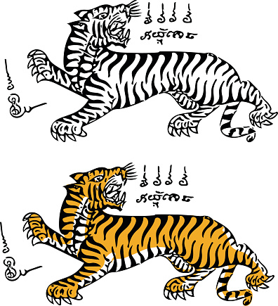 thai traditional tattoo tiger
