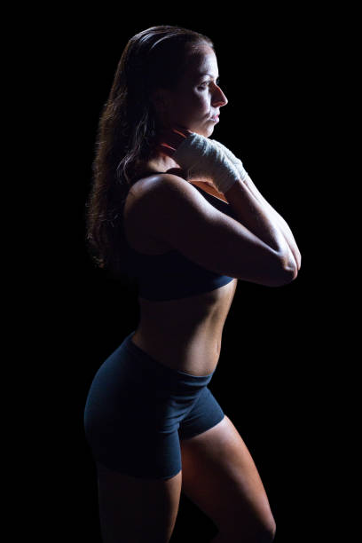 istock Side view of slim athlete 671167070