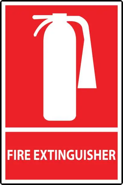 Vector illustration of Fire extinguisher sign