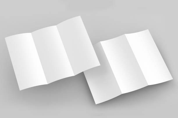 istock Tri-Fold A5 Brochure Mock-up, Realistic Rendering of Tri-Fold A5/A4 Brochure Mock-up on Isolated White Background, 3D Illustration 671180094