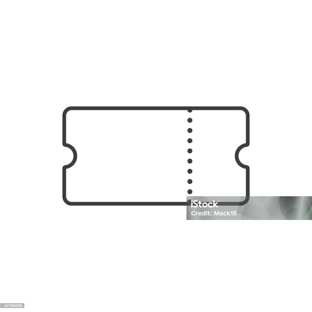 Arte de la línea de entrada. Icono de entrada de contorno. Vector de - arte vectorial de Entrada de cine libre de derechos