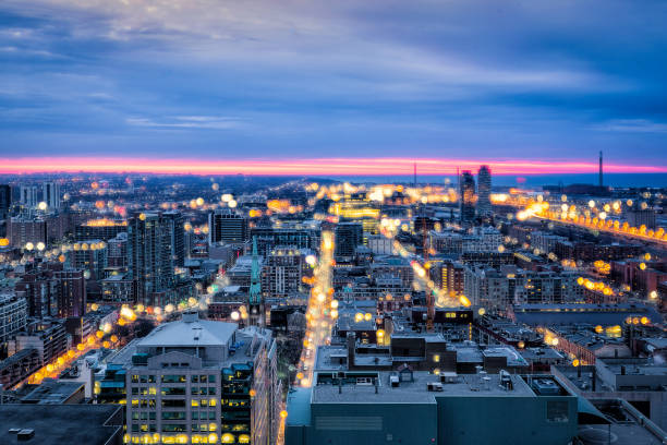 istock Bokeh Traffic Lights at Night in Toronto 671187220