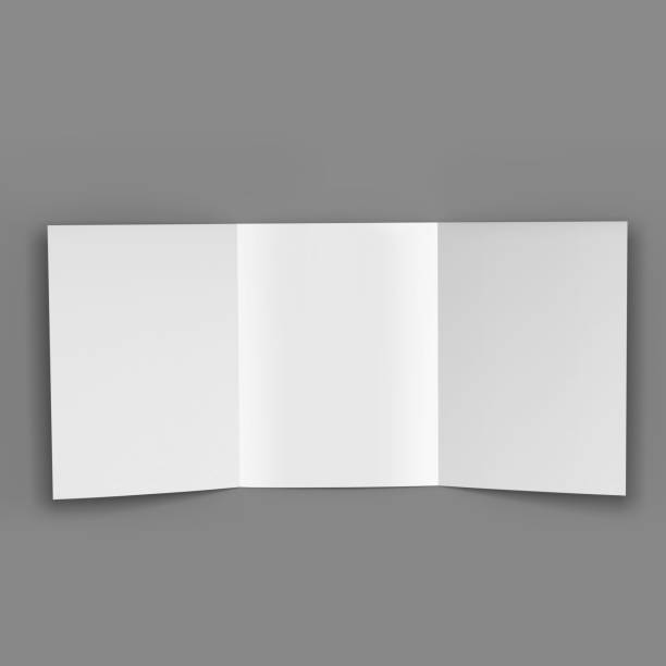 istock Tri-Fold A5 Brochure Mock-up, Realistic Rendering of Tri-Fold A5/A4 Brochure Mock-up on Isolated White Background, 3D Illustration 671187852