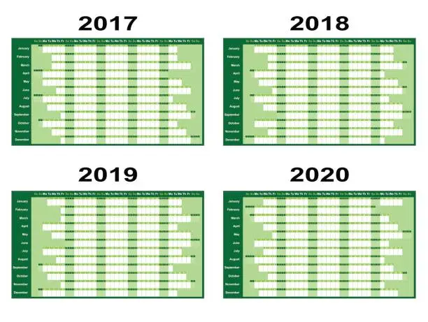 Vector illustration of Green Wall Planners 2017 Onwards