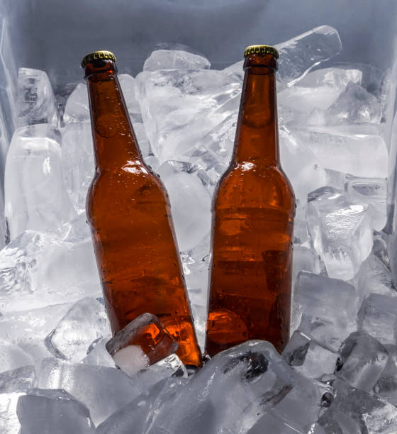istock Bottles of beer on ice 671196498