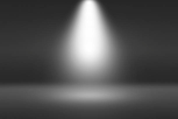 istock Product Showscase Spotlight on Black Background - Crisp and Clear Infinite Horizon Dark Floor 671203570