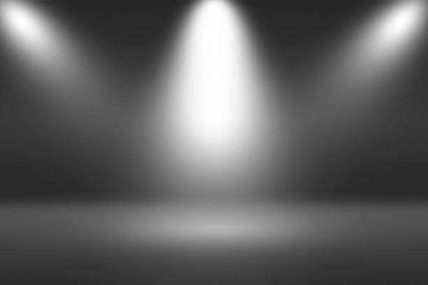 istock Product Showscase Spotlight on Black Background - Crisp and Clear Infinite Horizon Dark Floor 671203982