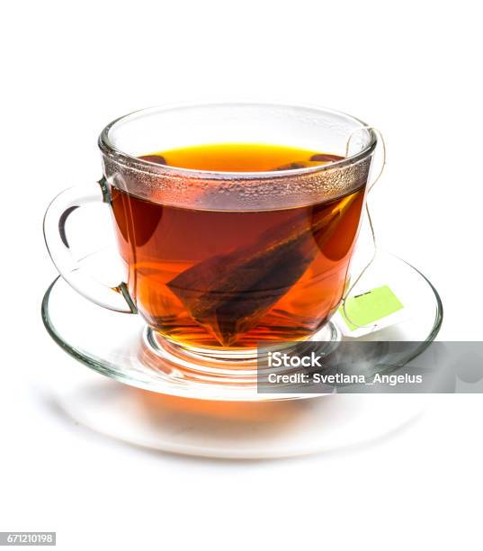 Cup Of Tea With Tea Bag Isolated On White Stock Photo - Download Image Now - Tea - Hot Drink, Cup, Heat - Temperature