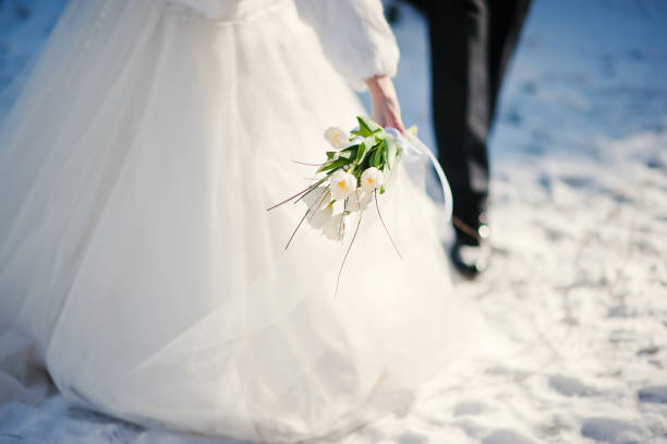 Bride and groom taking their own wedding photos.