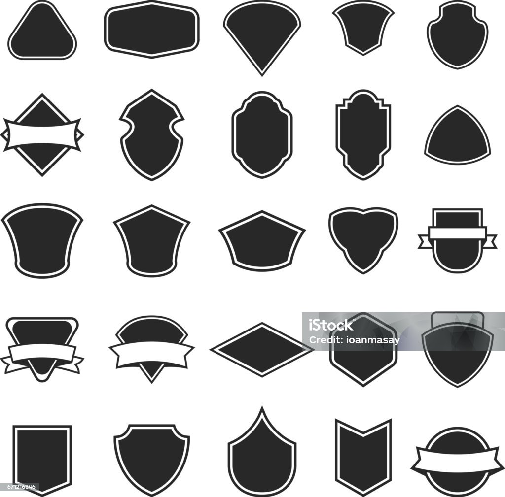 Generic Emblems Set Of The Empty Emblems Isolated On White Background Design Elements ...