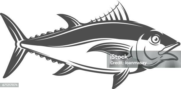 Tuna Icon Isolated On White Background Vector Illustration Stock Illustration - Download Image Now