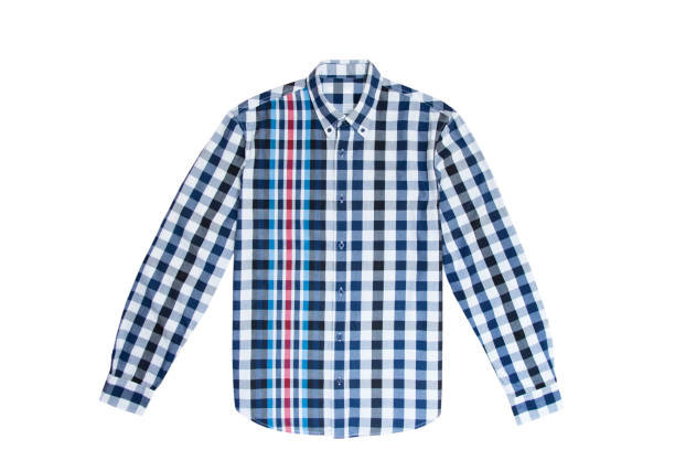 istock Man's cotton plaid shirt 671227962