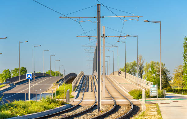 Tram line in Bordeaux-Lac district - France, Aquitaine