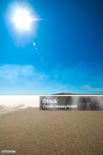 Salt Lake In Crimea Russia Stock Photo - Download Image Now - Algae, Blue, Carotene