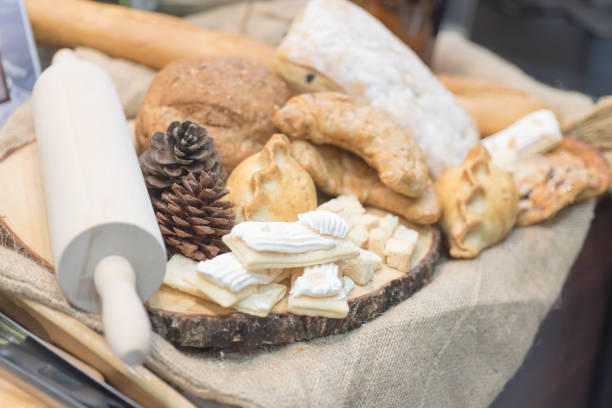 istock Bakery and pastries, many kind of breads in pile 671246802