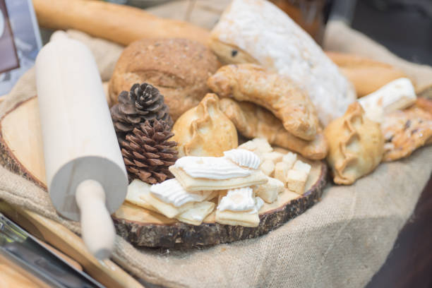 istock Bakery and pastries, many kind of breads in pile 671247446