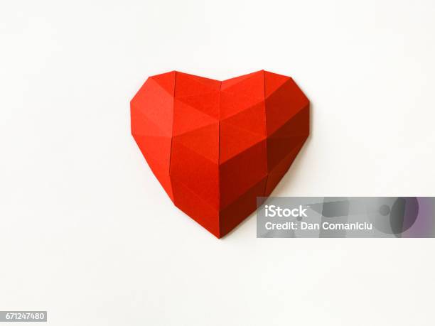 Burning Stock Photo - Download Image Now - Heart Shape, Origami, White Background