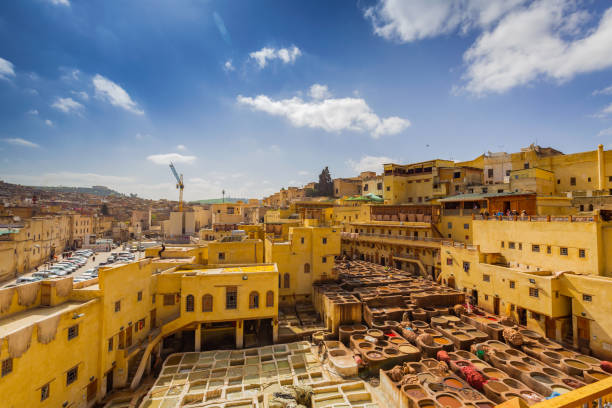 curtume em fes - moroccan tannery - fotografias e filmes do acervo