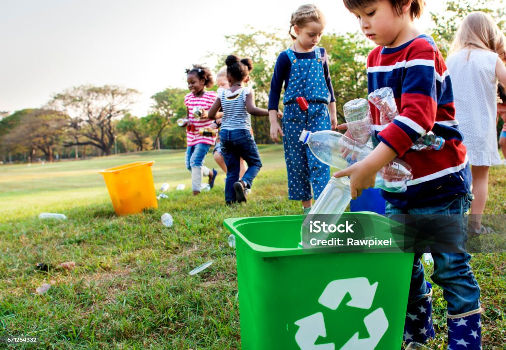 Group of kids school volunteer charity environment Child Stock Photo