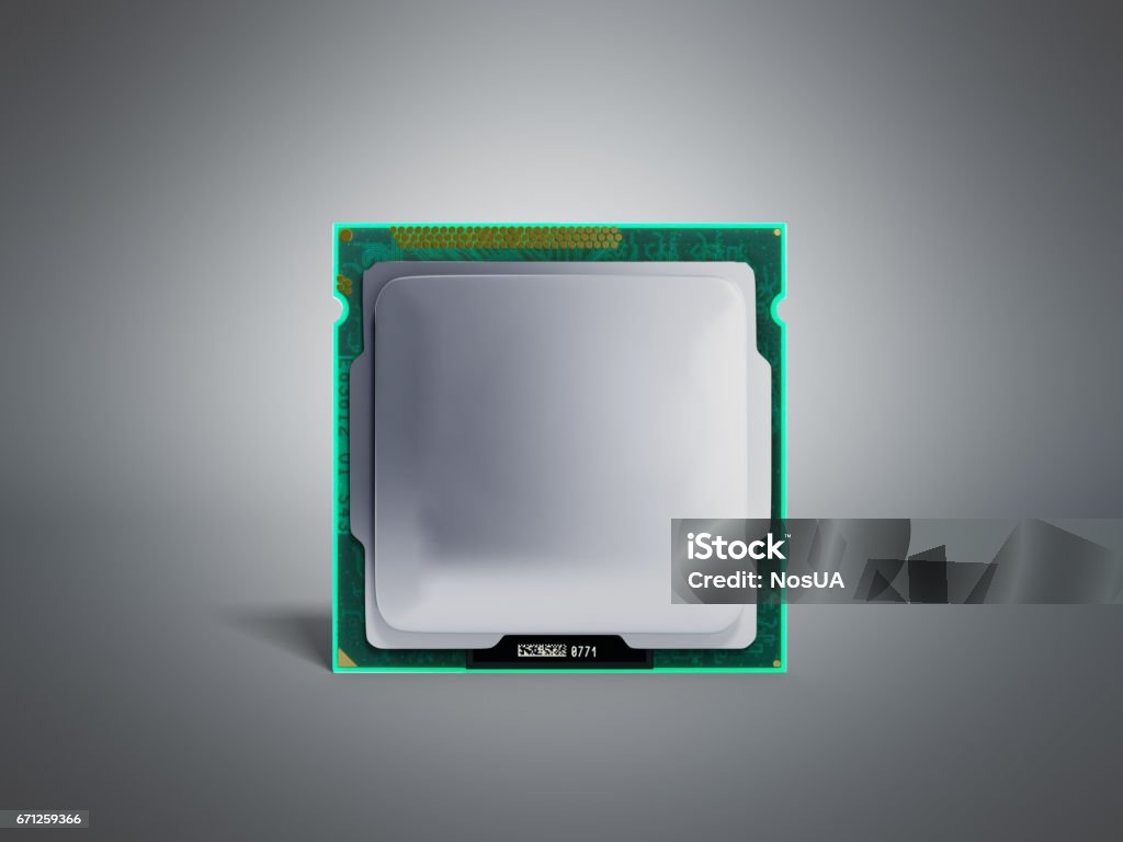 Computer Processors Cpu High Resolution 3d Render On Grey Stock Photo ...