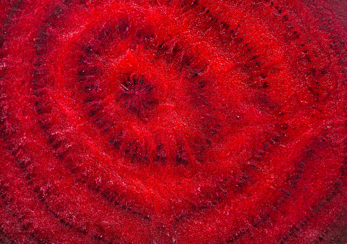 Close up of abstract texture of a raw Beetroot.
