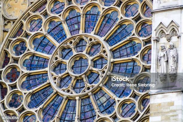 Close Up Of One Of The Stained Glass Windows Of Westminster Abbey Stock Photo - Download Image Now