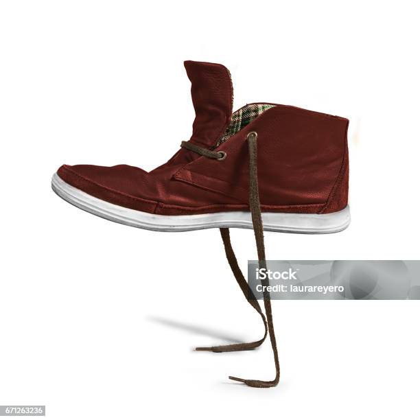 Red Shoe Walking Concept Photo Manipulation Stock Photo - Download Image Now - Adult, Arts Culture and Entertainment, Awe