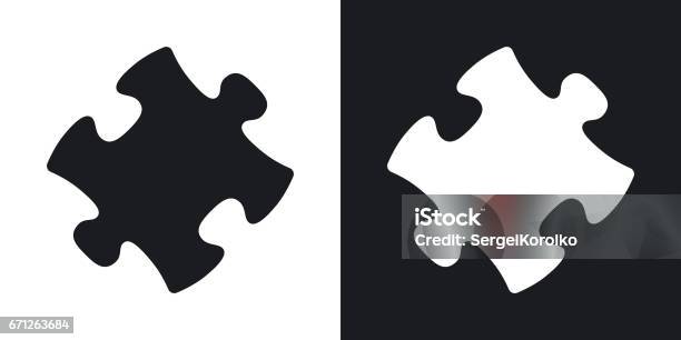 Vector Puzzle Icon Twotone Version Stock Illustration - Download Image Now - Jigsaw Piece, Icon Symbol, Part Of