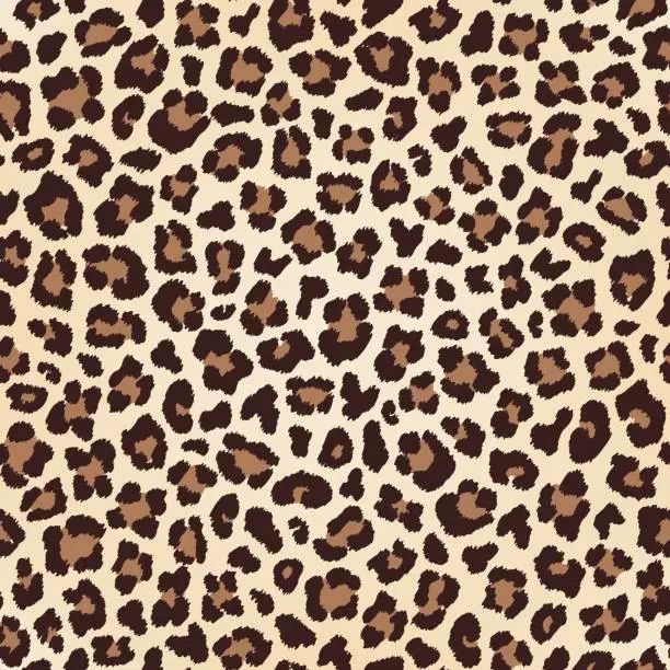 Vector illustration of Leopard seamless texture, fur imitation