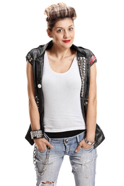 istock Punk girl looking at the camera and smiling 671276828