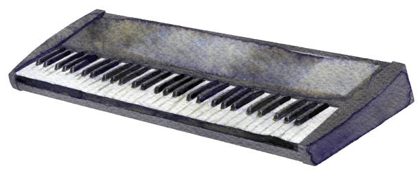 istock watercolor sketch of synthesizer on white background 671276846