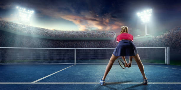 istock Tennis: Female sportsman in action 671278010