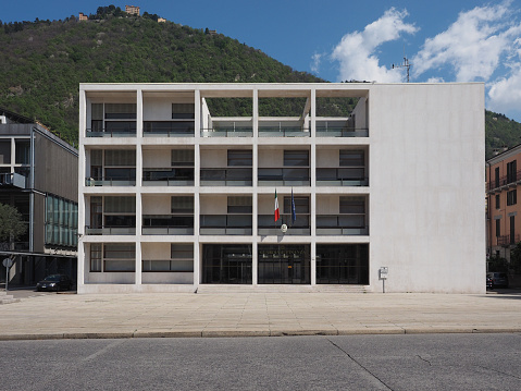 Como: Casa del Fascio (former National Fascist party seat, now financial police headquarters) aka Palazzo Terragni designed by rationalist architect Giuseppe Terragni