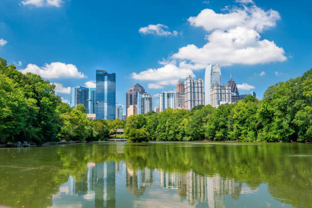 istock Midtown Atlanta skyline from the park 671307494