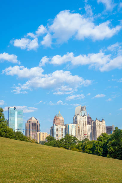 istock Midtown Atlanta skyline from the park 671307538
