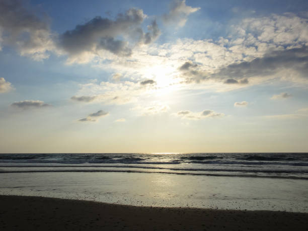 istock Netanya beach at sunset. Mediterranean seashore in Israel 671317298