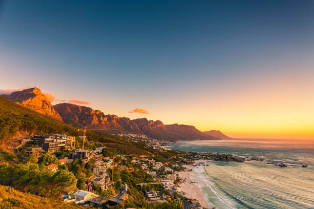 istock Clifton beach without people in the late afternoon 671324500