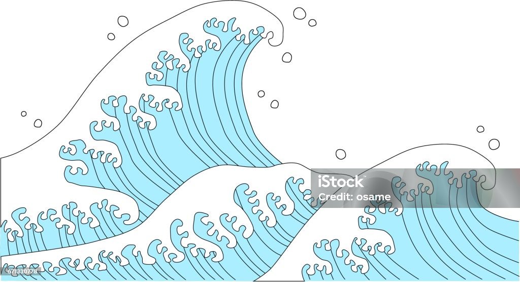 Japanese-style wave Backgrounds stock vector