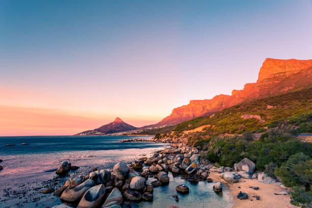 istock Clifton beach without people in the late afternoon 671334222