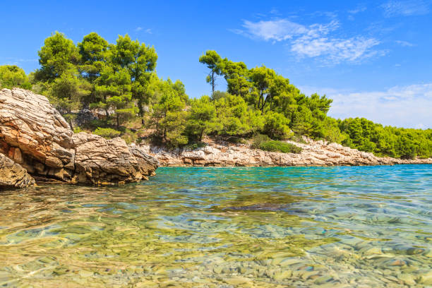istock Beautiful adriatic rocky coastline 671339240