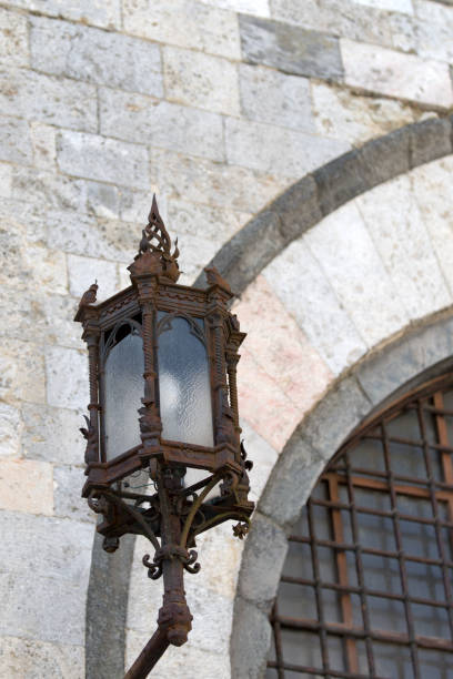 Siena, Italy. Street light in Duomo Square