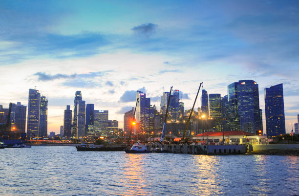 istock Panoramic view urban cityscape in singapore 671353354