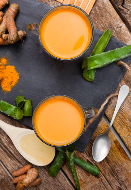 istock Drink aloe vera and turmeric 671353560