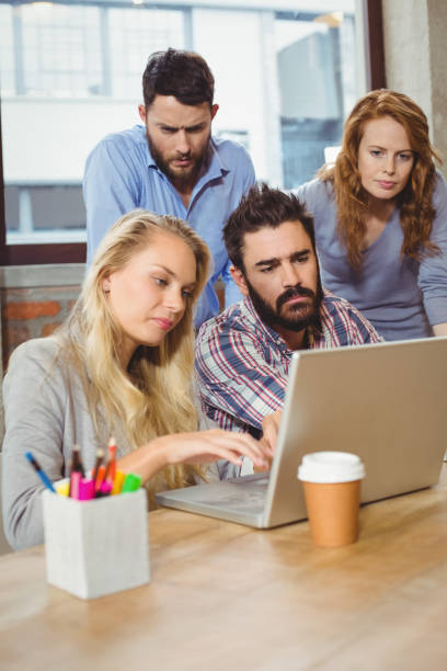 istock Business woman working on laptop 671356256