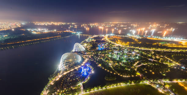 istock Panoramic view urban cityscape in singapore 671356652
