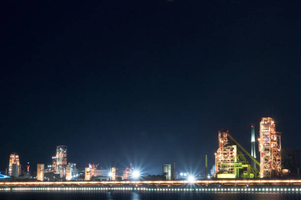 istock night view of industrial area 671356868