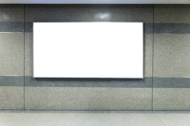 istock Billboard Banner signal mock up display in subway train station. 671357466